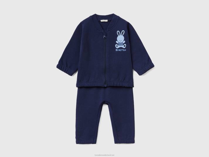 kinderen Benetton zweet sportoutfit donkerblauw 4R625747