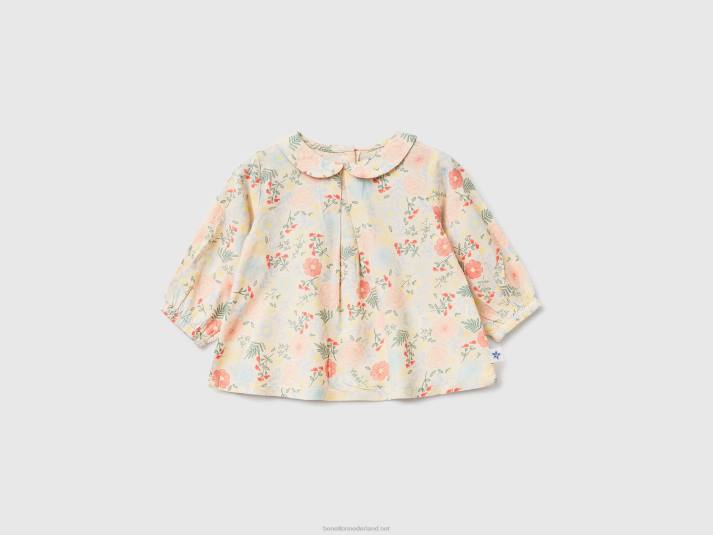 kinderen Benetton bloemenblouse van duurzame viscose veelkleurig 4R623220