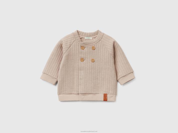 kinderen Benetton lichtgewicht sweatshirt met gewatteerde look beige 4R623132