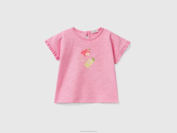 kinderen Benetton t-shirt met fruitprint roze 4R625856