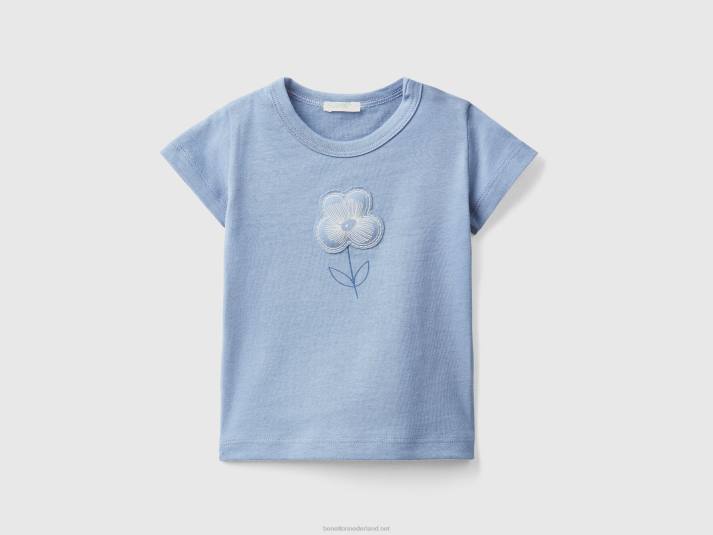 kinderen Benetton t-shirt met patch en print luchtmacht blauw 4R623154