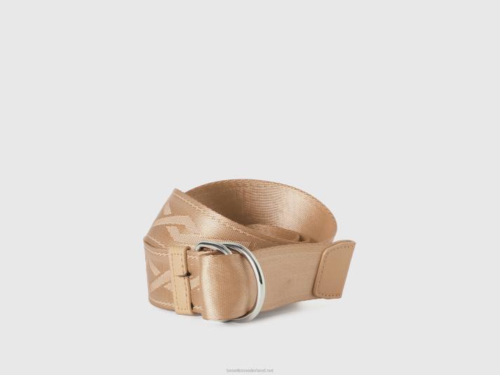 vrouwen Benetton beige riem met dubbele ring beige 4R62795