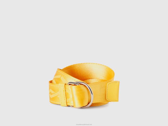 vrouwen Benetton gele riem met dubbele ring geel 4R62878