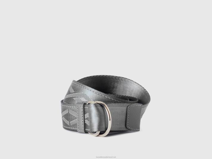 vrouwen Benetton grijze riem met dubbele ring grijs 4R62729