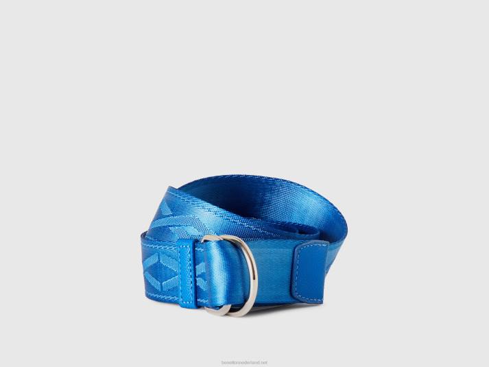 vrouwen Benetton korenbloemblauwe riem met dubbele ring helderblauw 4R62794