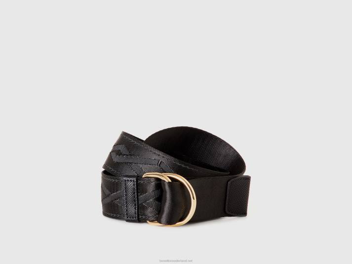 vrouwen Benetton zwarte band met dubbele ring zwart 4R62761