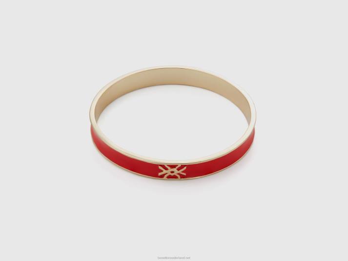 vrouwen Benetton Aardbeienrode bangle armband met logo aardbei 4R62780 - Klik op de afbeelding om het venster te sluiten