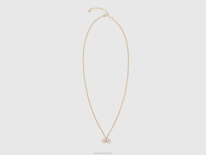 vrouwen Benetton collier met lichtroze logo hanger zacht roze 4R62784 - Klik op de afbeelding om het venster te sluiten