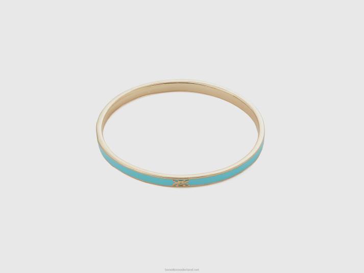 vrouwen Benetton dunne hemelsblauwe bangle armband hemelsblauw 4R62745