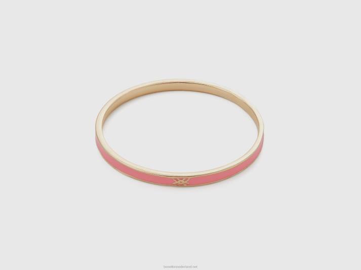 vrouwen Benetton dunne roze bangle armband roze 4R62753