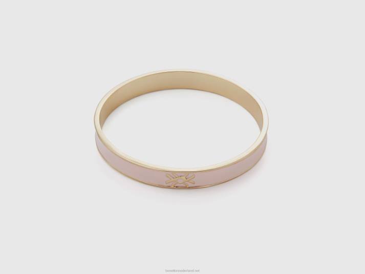 vrouwen Benetton lichtroze bangle armband met logo zacht roze 4R62787