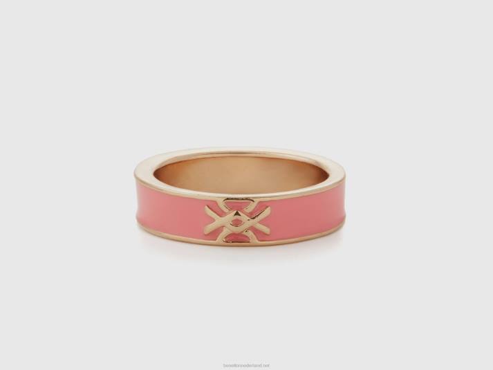 vrouwen Benetton roze band ring met logo roze 4R62830