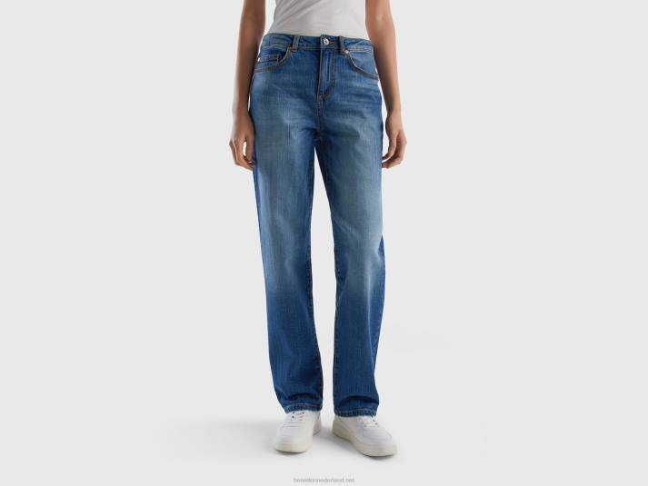 vrouwen Benetton 5-pocket jeans met rechte pijpen blauw 4R624141