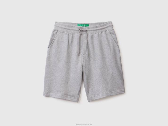 vrouwen Benetton 100% katoenen sweatbermuda's lichtgrijs 4R621467