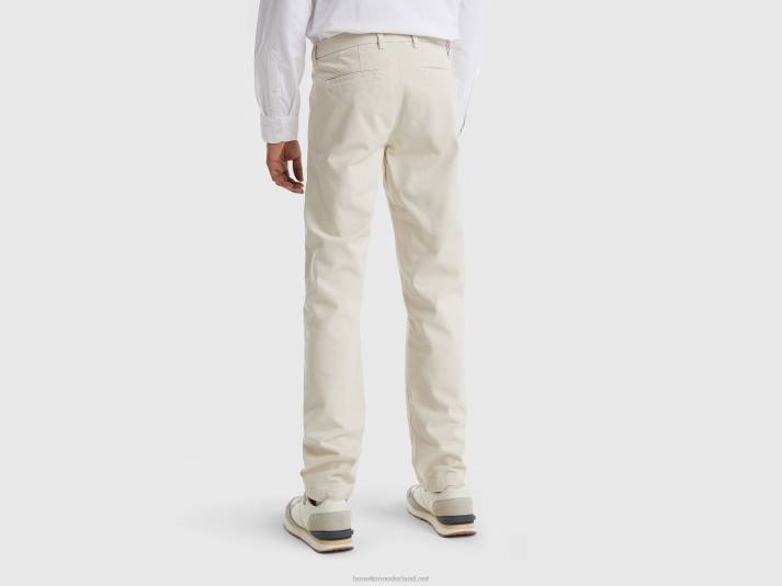 vrouwen Benetton slimfit chino van stretchkatoen beige 4R624639