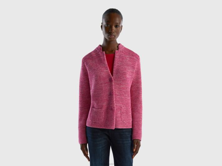 vrouwen Benetton Gebreid jack van 100% katoen roze 4R623555