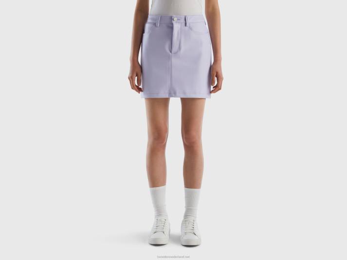 vrouwen Benetton minirok van imitatieleer lila 4R62696