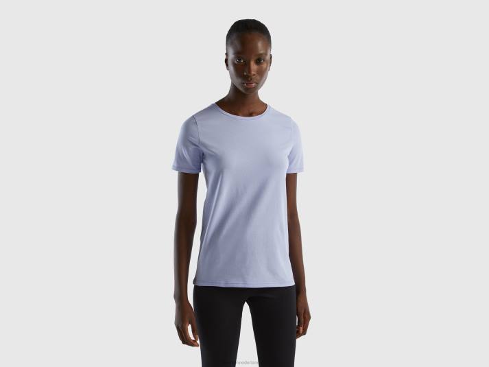 vrouwen Benetton T-shirt van superstretch biologisch katoen lavendel 4R62929