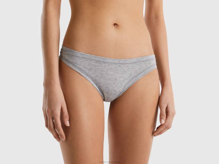 vrouwen Benetton Braziliaans ondergoed van superstretch biologisch katoen lichtgrijs 4R624341