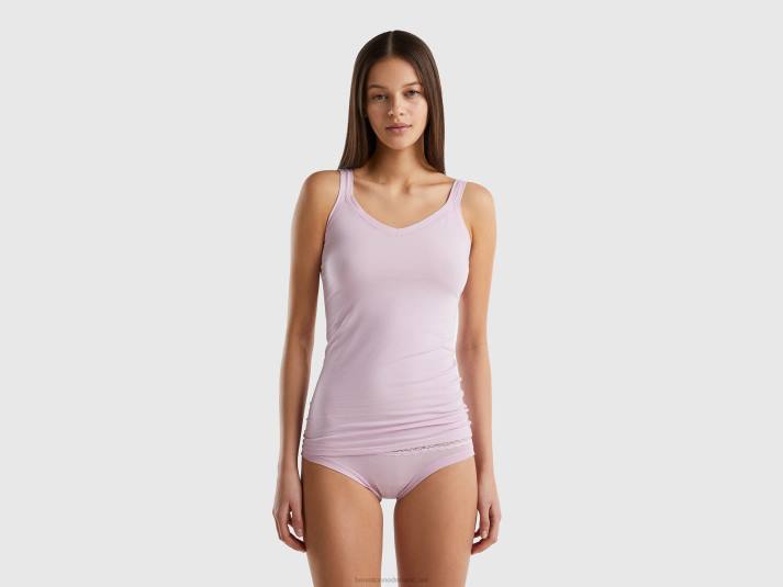 vrouwen Benetton tanktop van superstretch biologisch katoen lila 4R624224