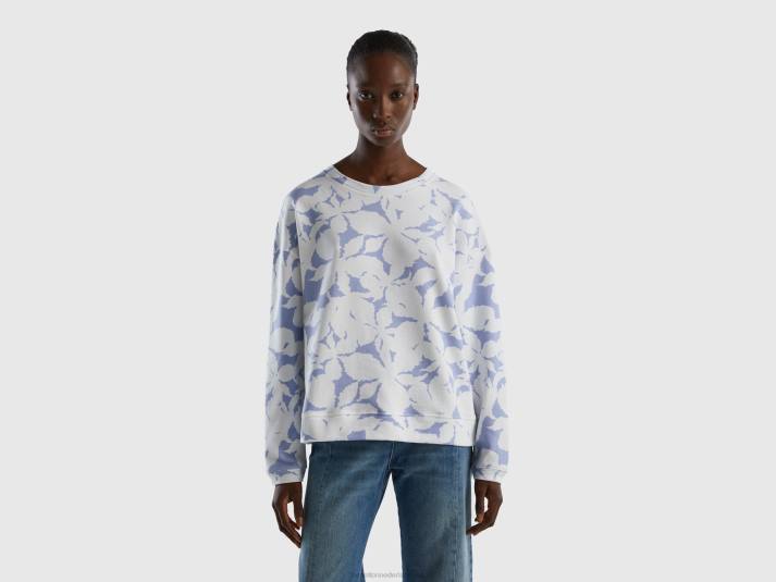 vrouwen Benetton sweatshirt met bloemenprint lila 4R62290